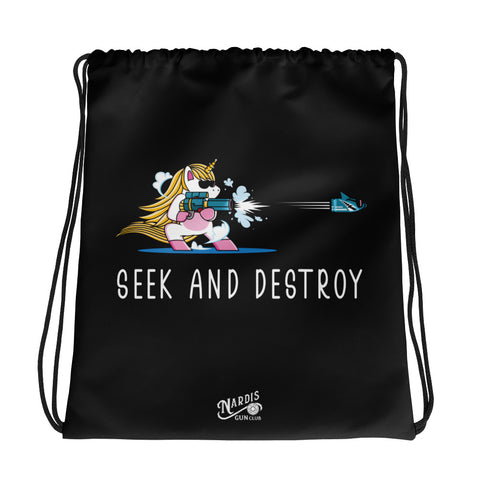 Seek and Destroy - Drawstring Bag (Black)