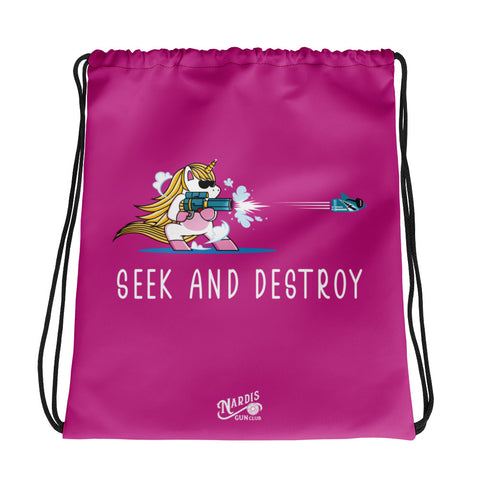 Seek and Destroy - Drawstring Bag (Pink)