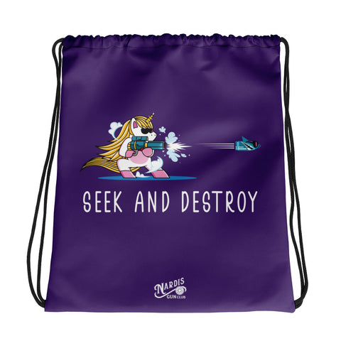 Seek and Destroy - Drawstring Bag (Purple)