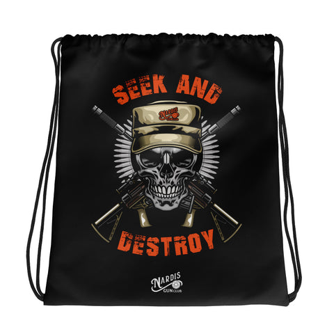 Seek and Destroy (02) - Drawstring Bag (Black)