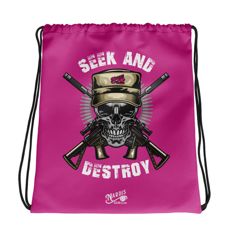 Seek and Destroy (03) - Drawstring Bag (Pink)
