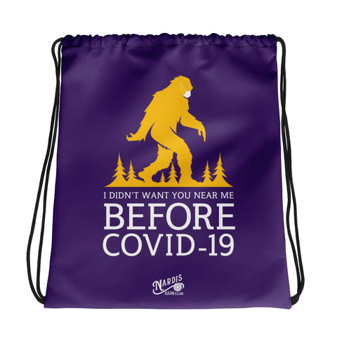 Before COVID - Drawstring Bag (Purple)
