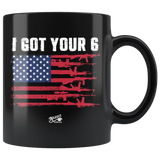 Got Your Six 02 - 11oz Black Coffee Mug