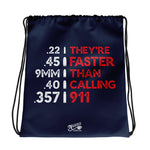 Faster Than - Drawstring Bag (Navy)