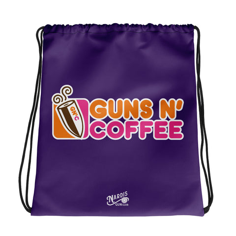 Guns N Coffee - Drawstring Bag (Purple)