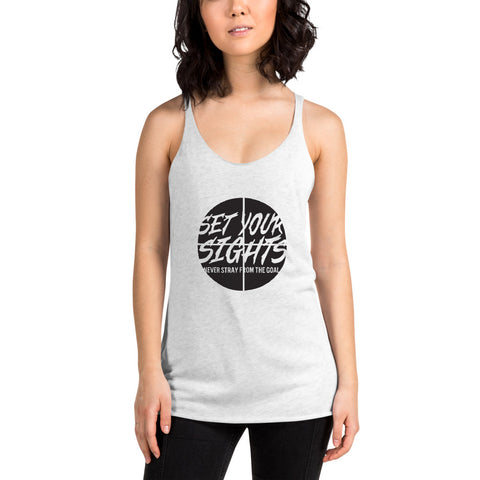 Set Your Sights - Racerback Tank (White)