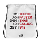 Faster Than - Drawstring Bag (White)