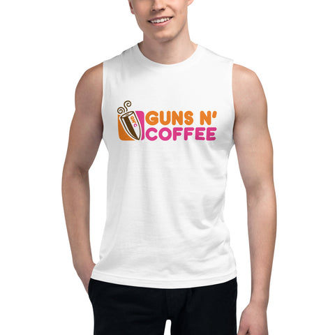 Guns N Coffee - Sleeveless T-Shirt (White)