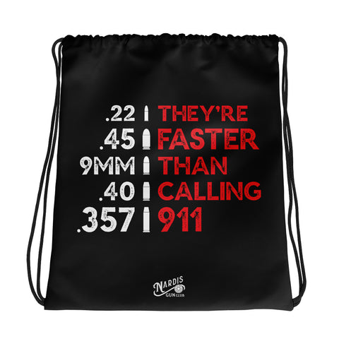 Faster Than - Drawstring Bag (Black)