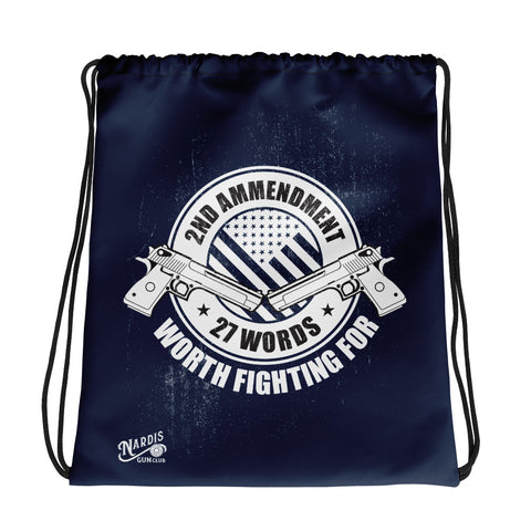 27 Words - Drawstring Bag (Navy)