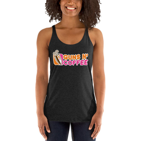 Guns N Coffee - Racerback Tank (Dark)