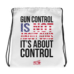 Gun Control - Drawstring Bag (White)