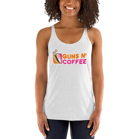 Guns N Coffee - Racerback Tank (White)