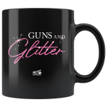 Guns N Glitter 01 - 11oz Black Coffee Mug