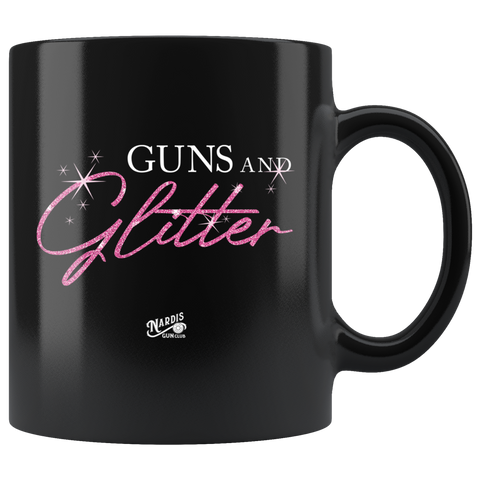 Guns N Glitter 01 - 11oz Black Coffee Mug
